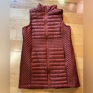 Duluth Trading Co Women's Down Right Long Orange Puffer Vest XL